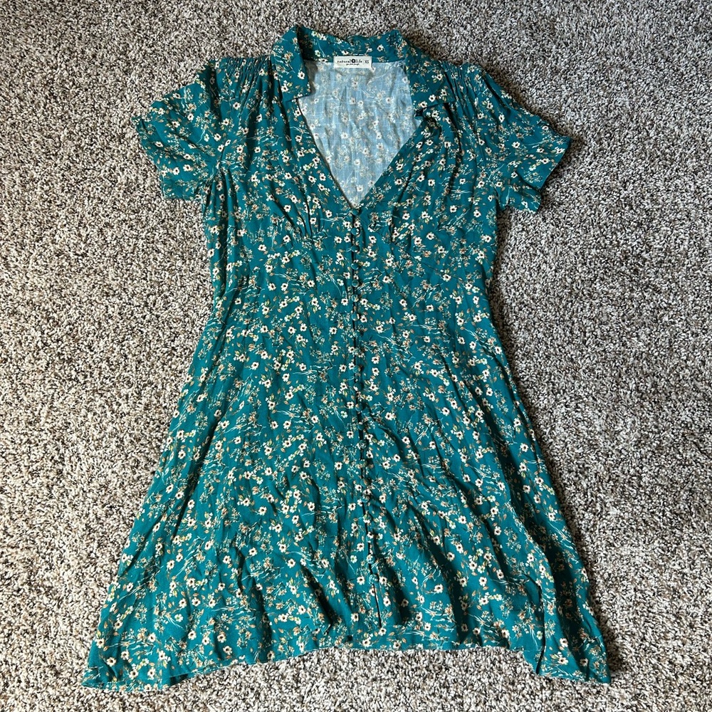 Natural Life Blue/Green Floral Dress